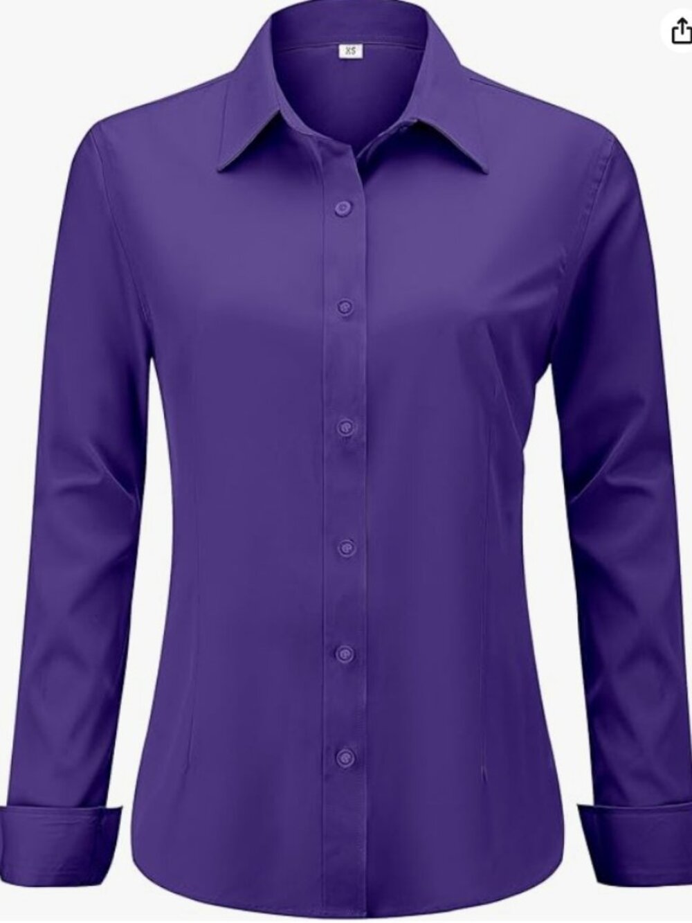 Hearain wrinkle free purple button up long sleeve